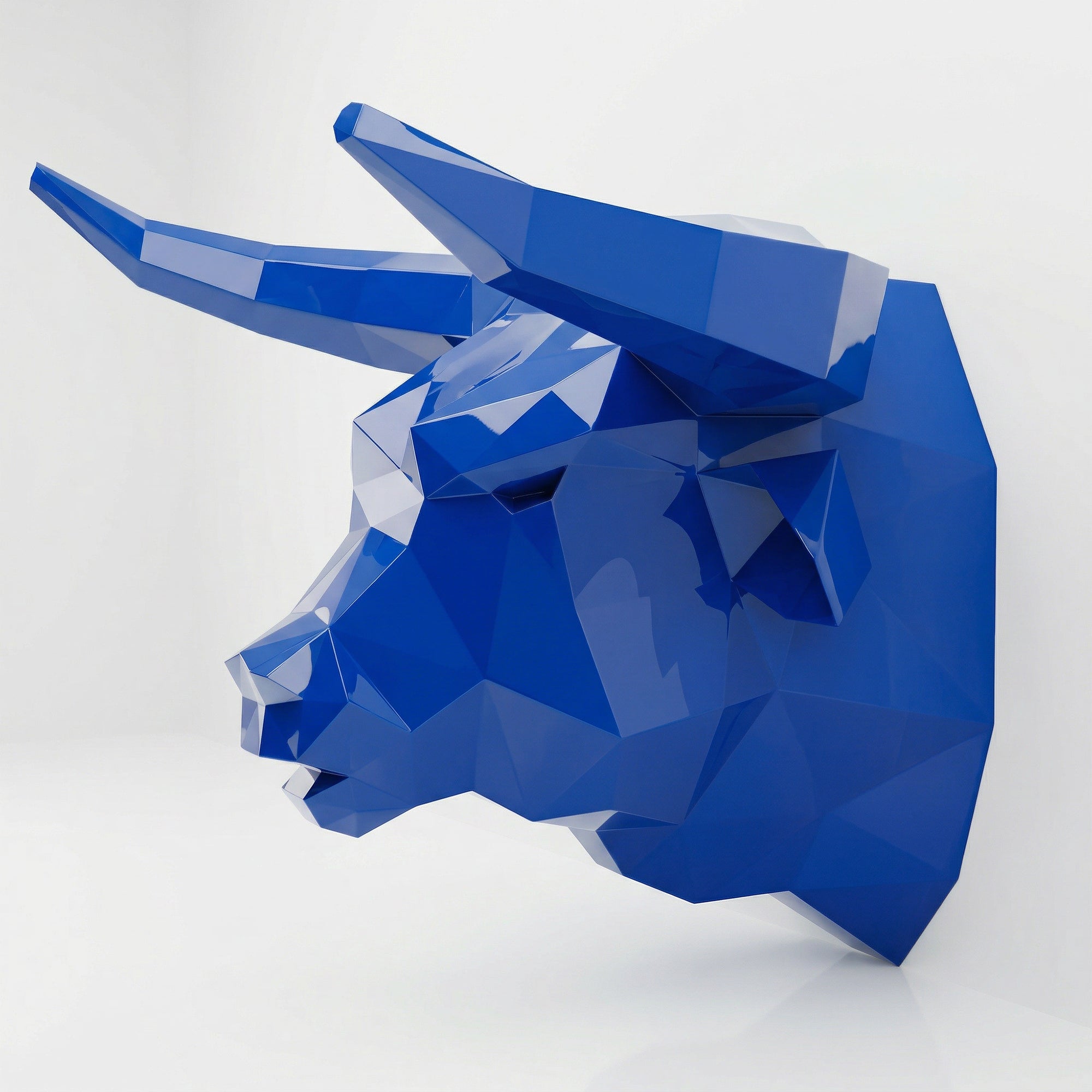 Sculpture tête de taureau polygone