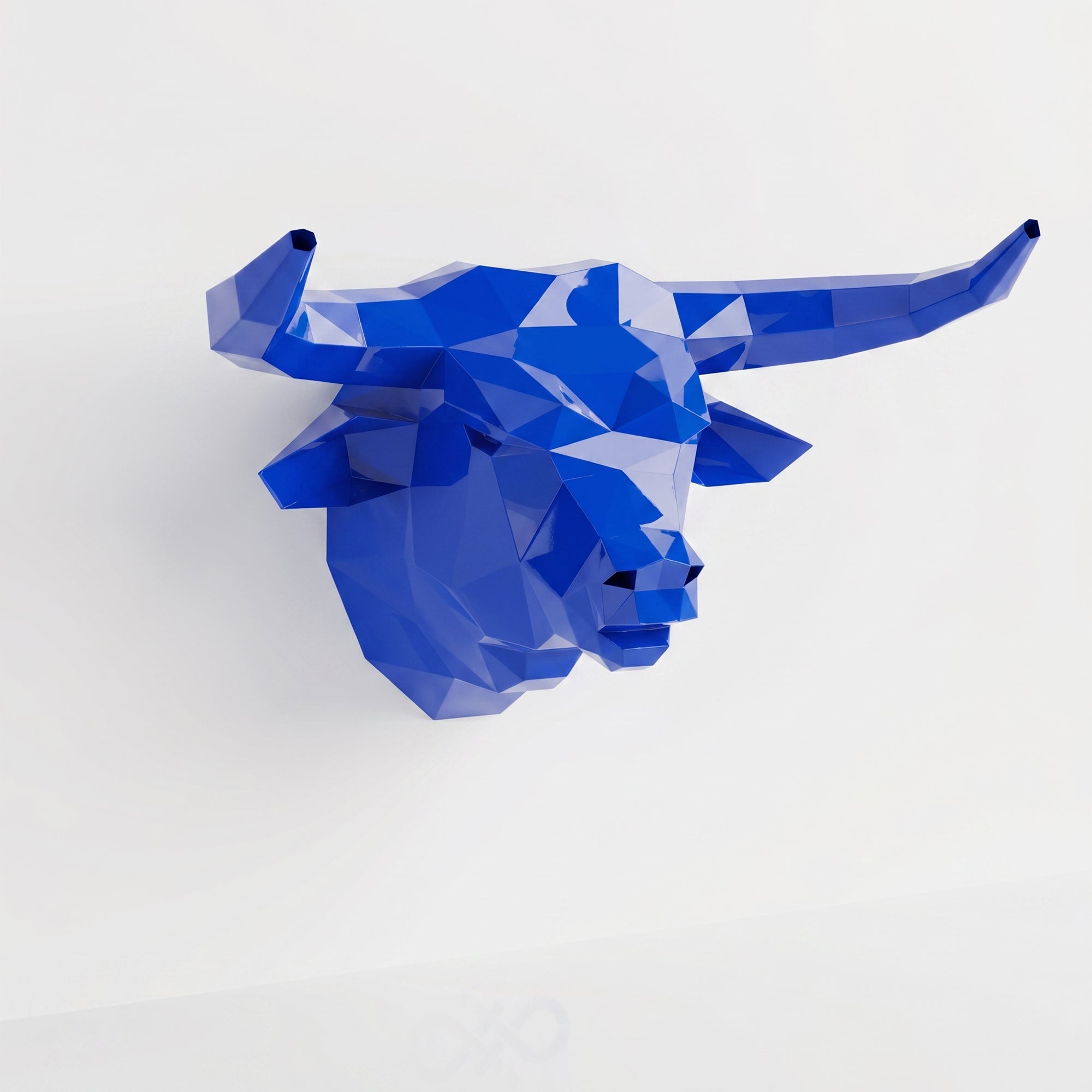 Sculpture tête de taureau polygone