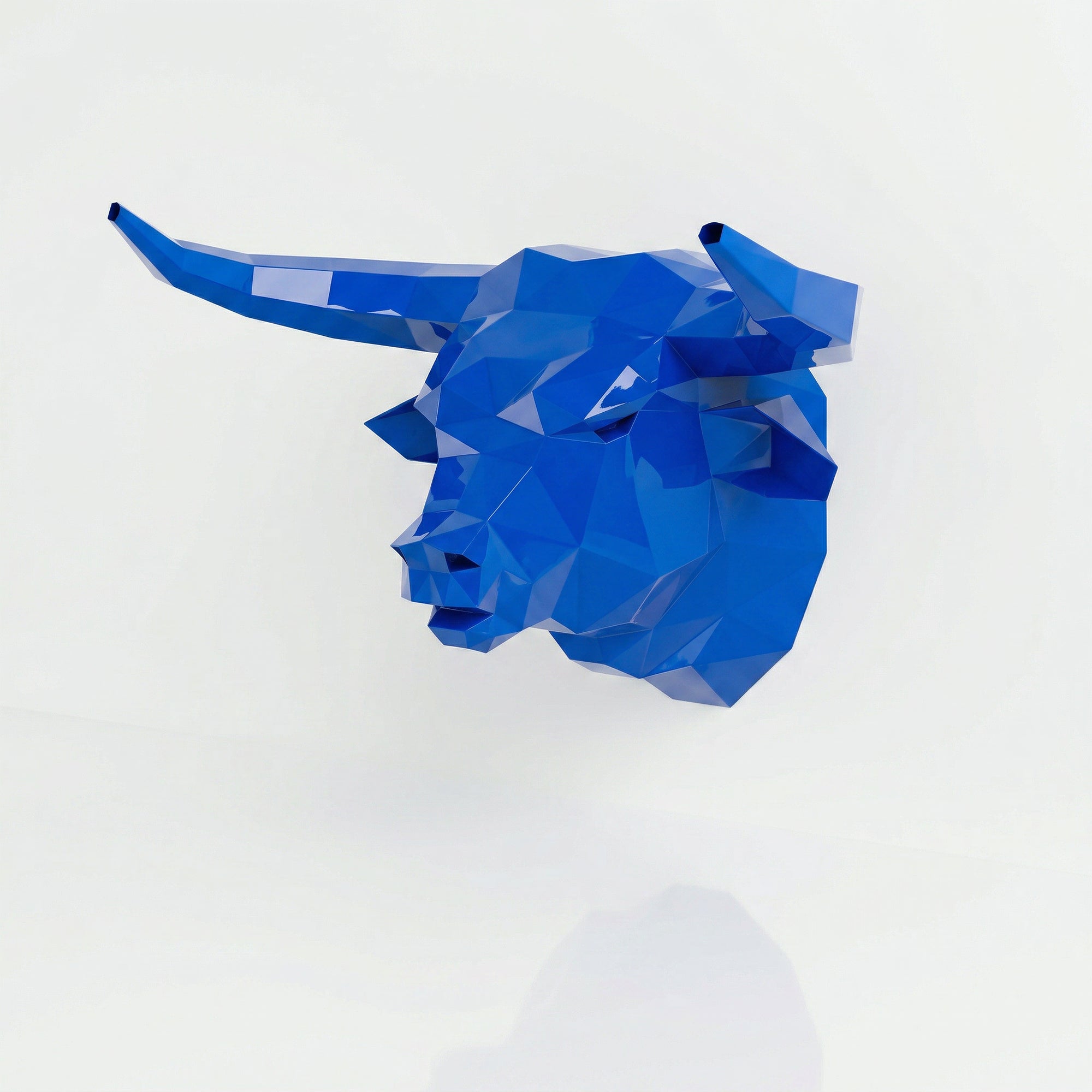Sculpture tête de taureau polygone