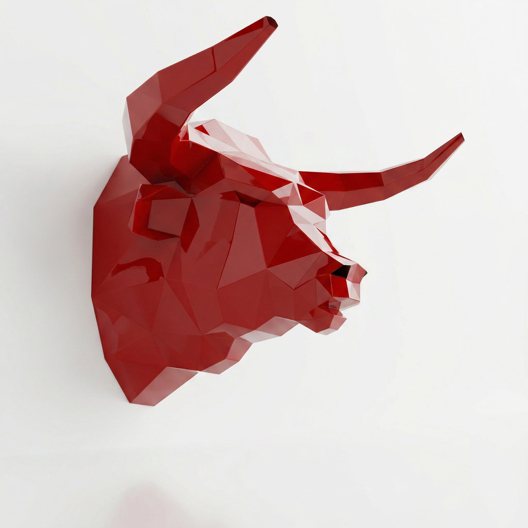 Sculpture tête de taureau polygone