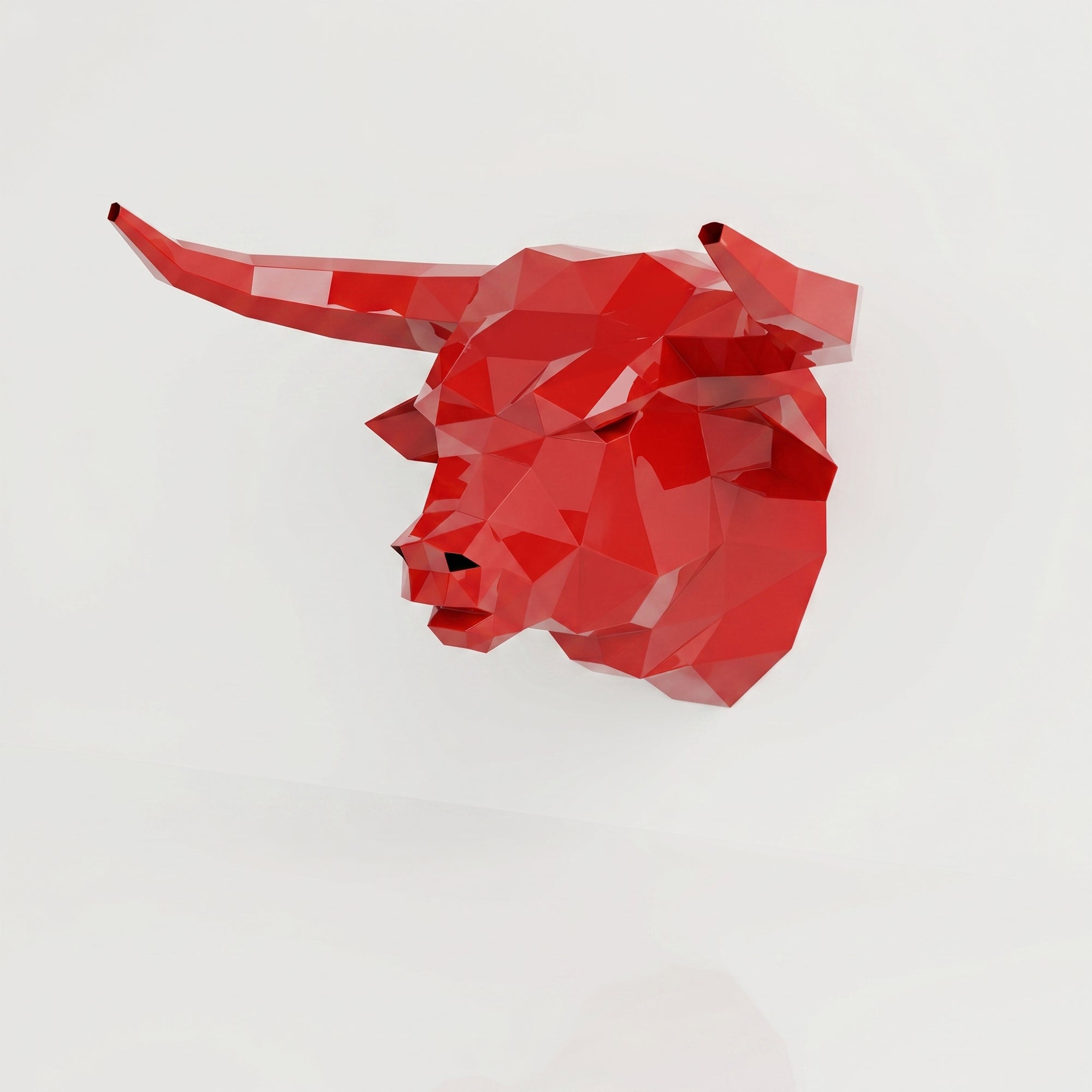 Sculpture tête de taureau polygone
