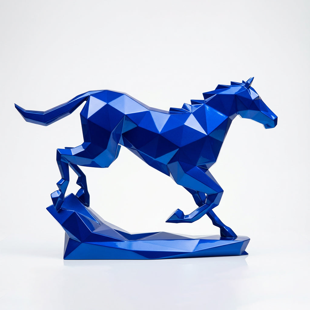 Sculpture Cheval Origami En Résine