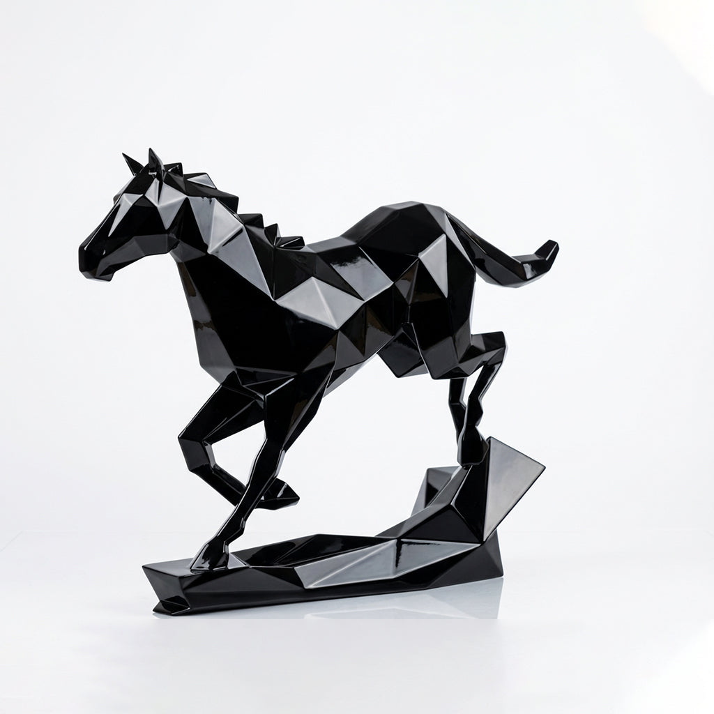 Sculpture Cheval Origami En Résine