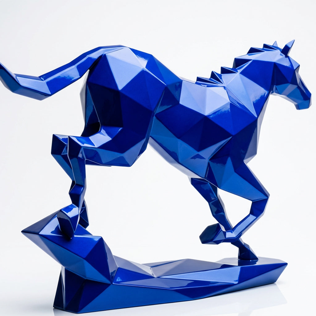 Sculpture Cheval Origami En Résine