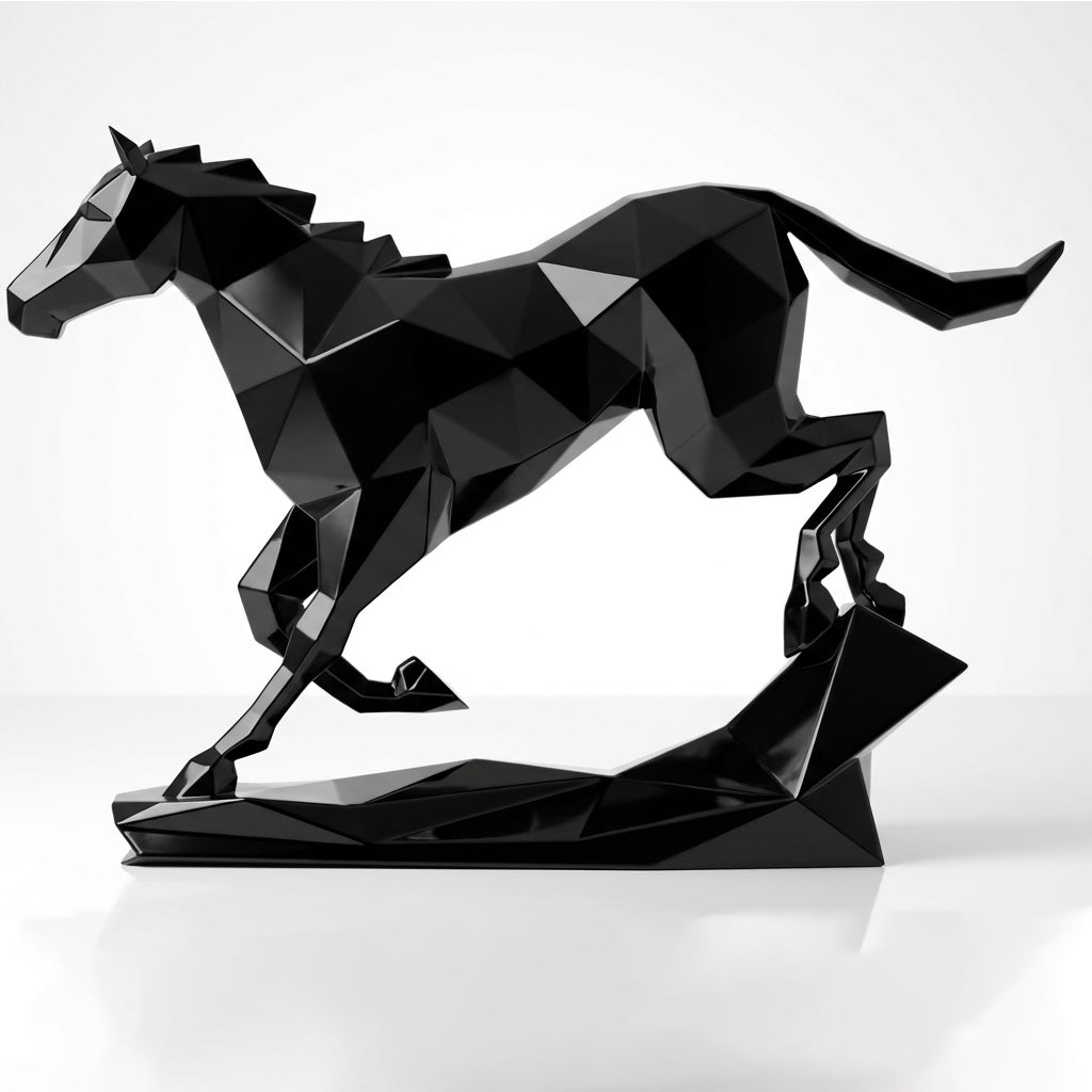 Sculpture Cheval Origami En Résine