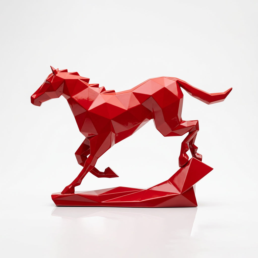 Sculpture Cheval Origami En Résine