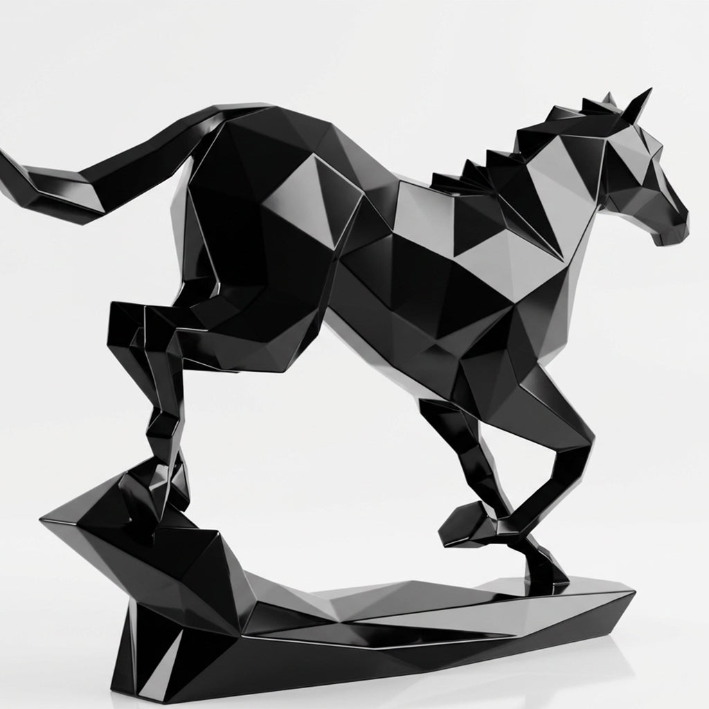 Sculpture Cheval Origami En Résine
