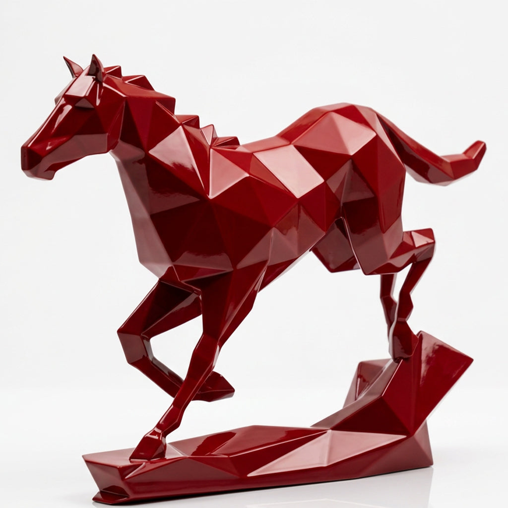 Sculpture Cheval Origami En Résine