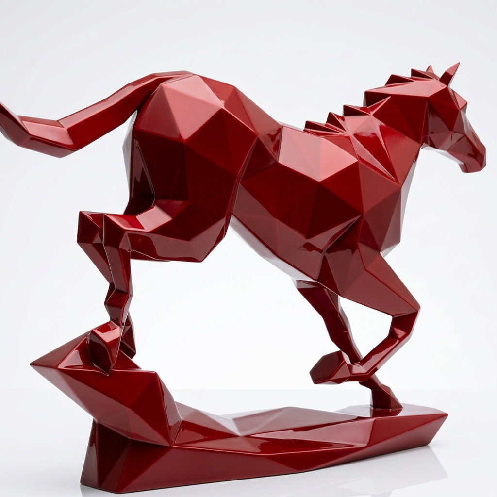 Sculpture Cheval Origami En Résine