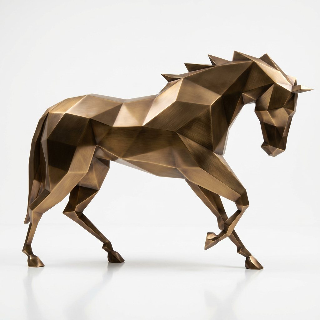 Sculpture Cheval Polygone