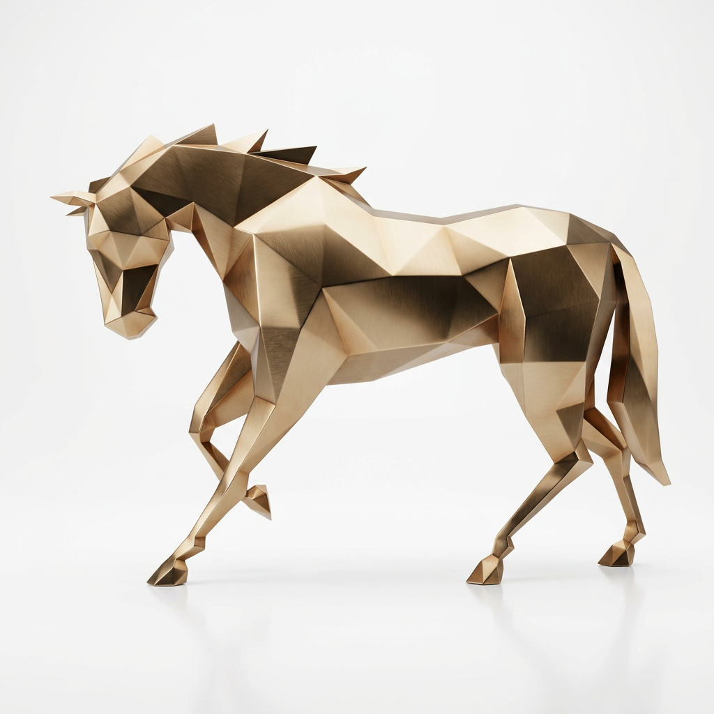 Sculpture Cheval Polygone