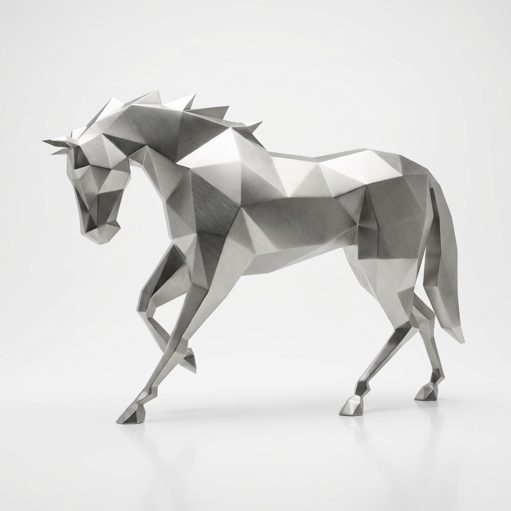 Sculpture Cheval Polygone