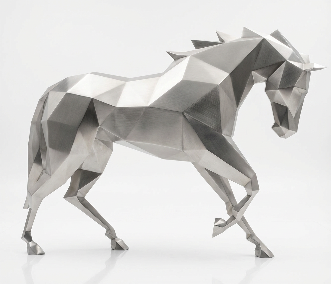 Sculpture Cheval Polygone