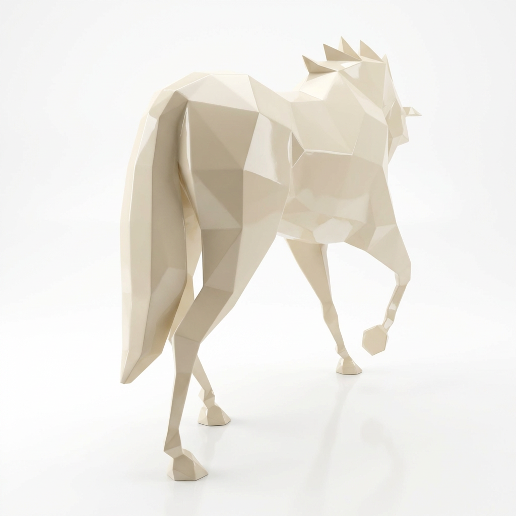 Sculpture Cheval Polygone