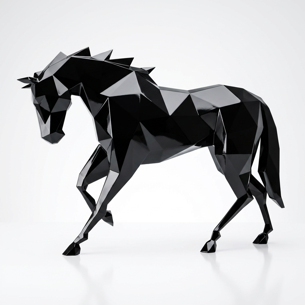 Sculpture Cheval Polygone