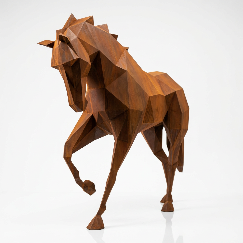 Sculpture Cheval Polygone
