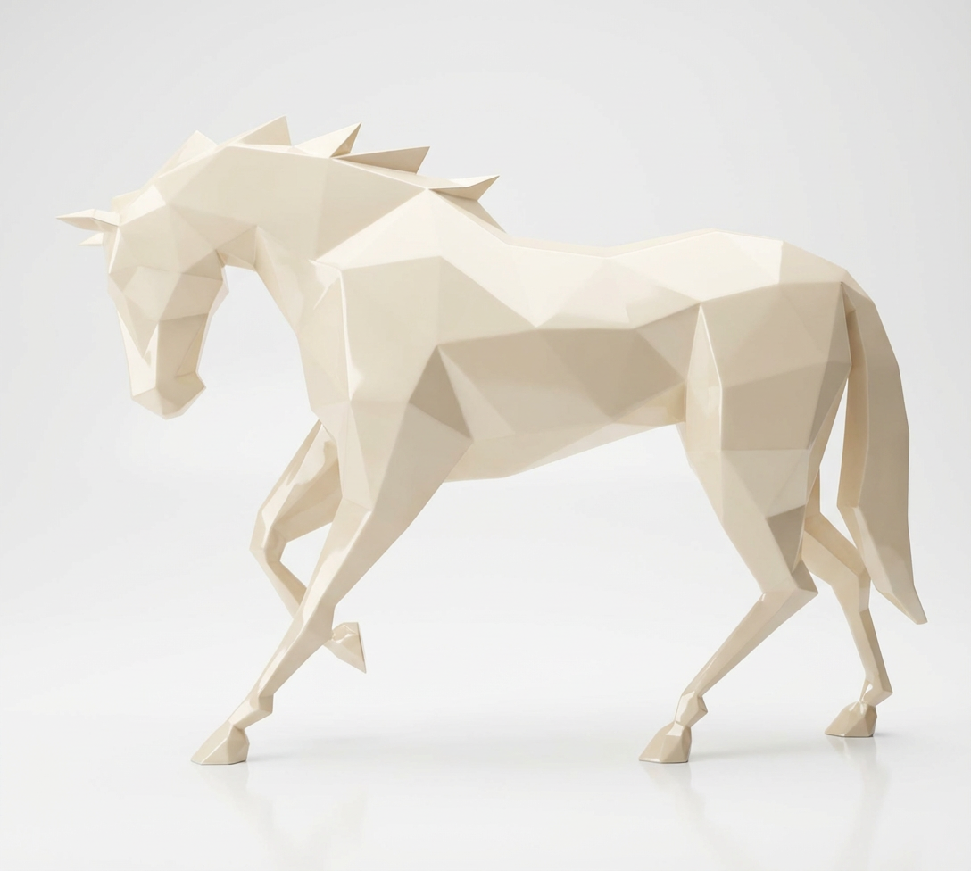 Sculpture Cheval Polygone