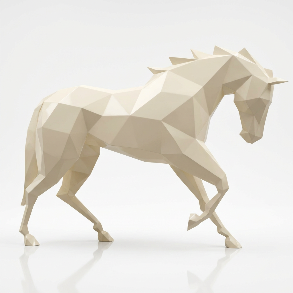 Sculpture Cheval Polygone