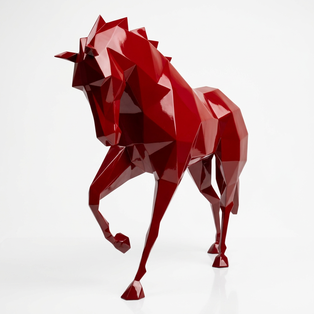 Sculpture Cheval Polygone