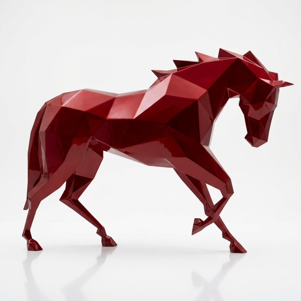 Sculpture Cheval Polygone
