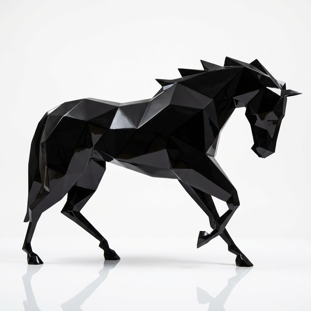 Sculpture Cheval Polygone