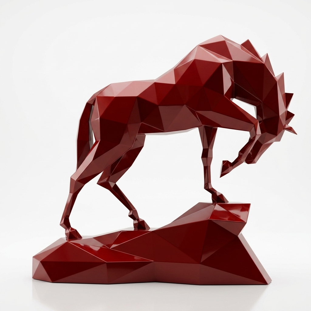 Grande Sculpture cheval Polygone