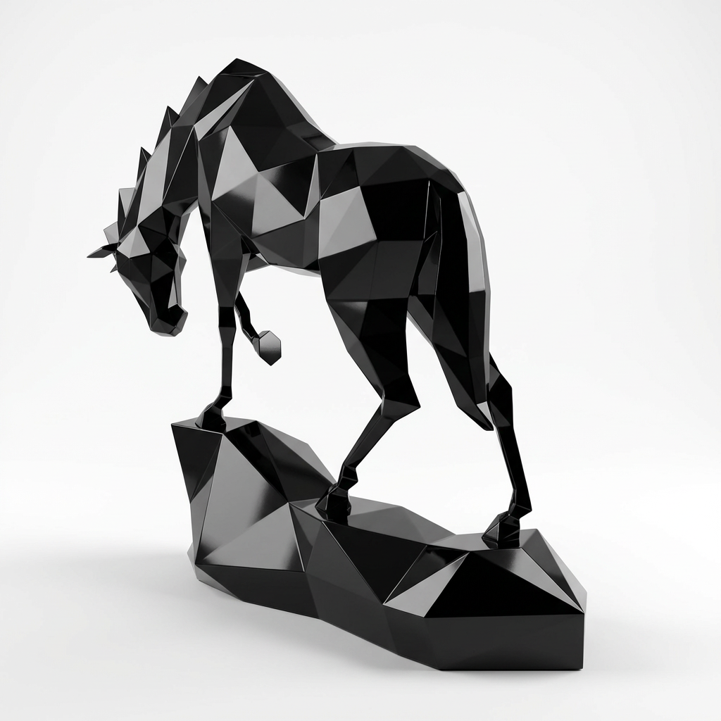 Grande Sculpture cheval Polygone
