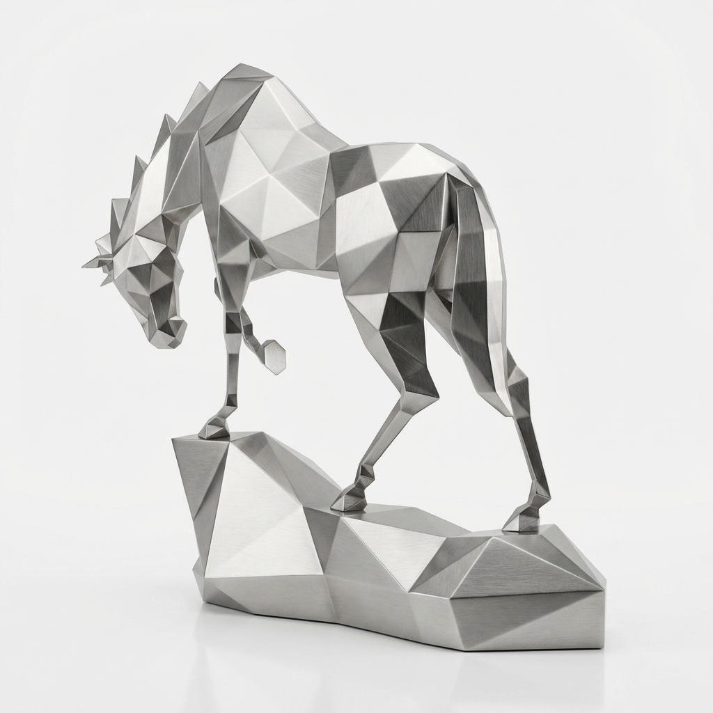 Grande Sculpture cheval Polygone