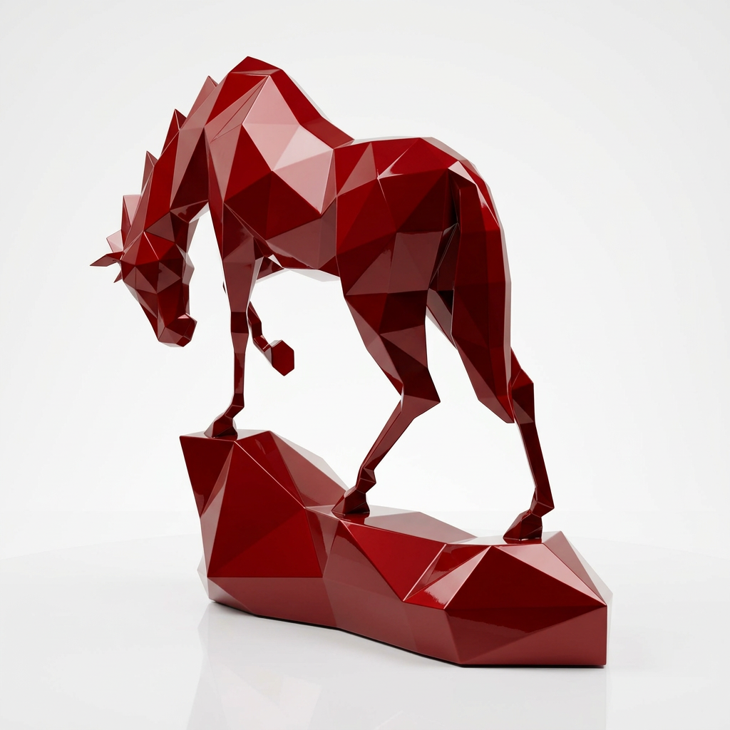 Grande Sculpture cheval Polygone