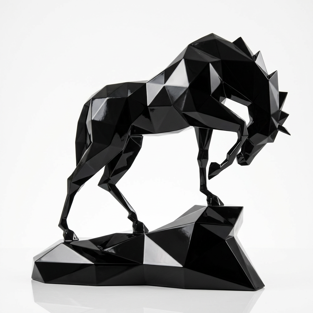 Grande Sculpture cheval Polygone
