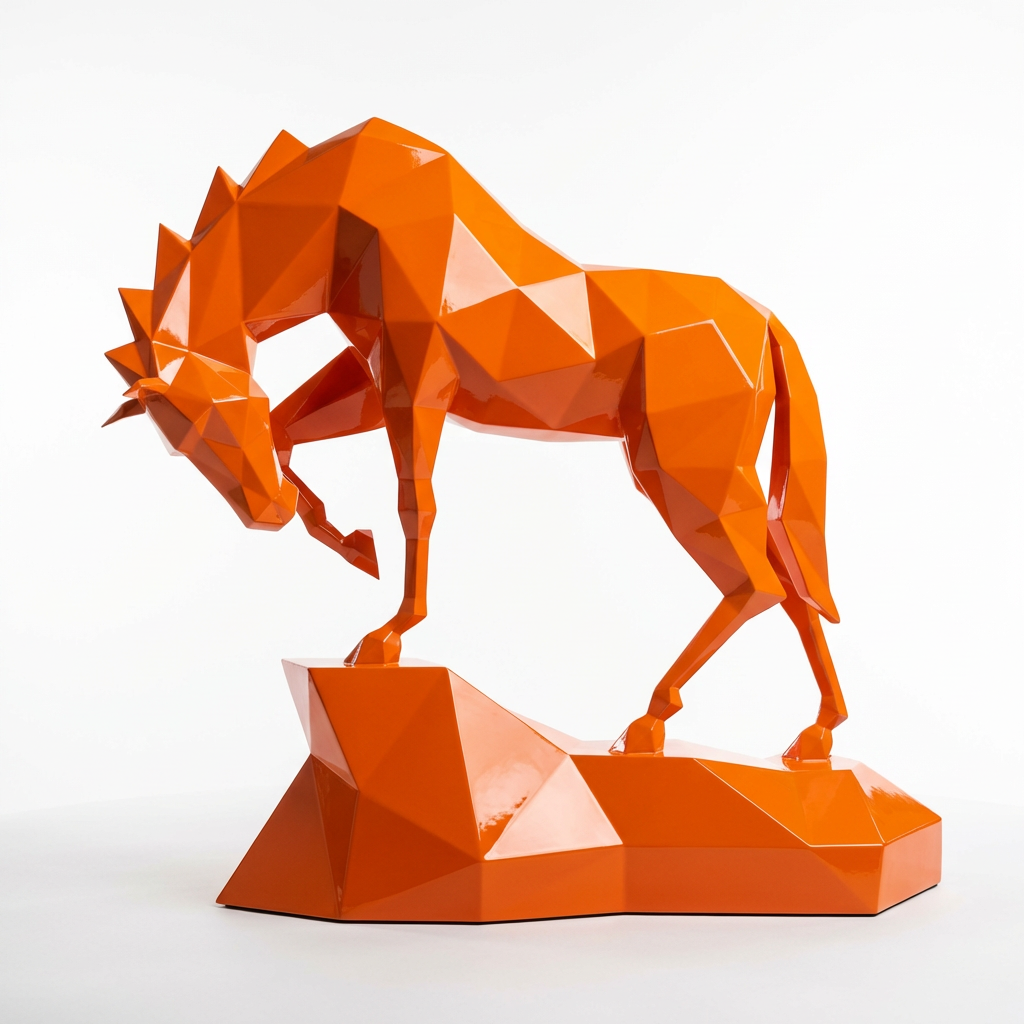 Grande Sculpture cheval Polygone