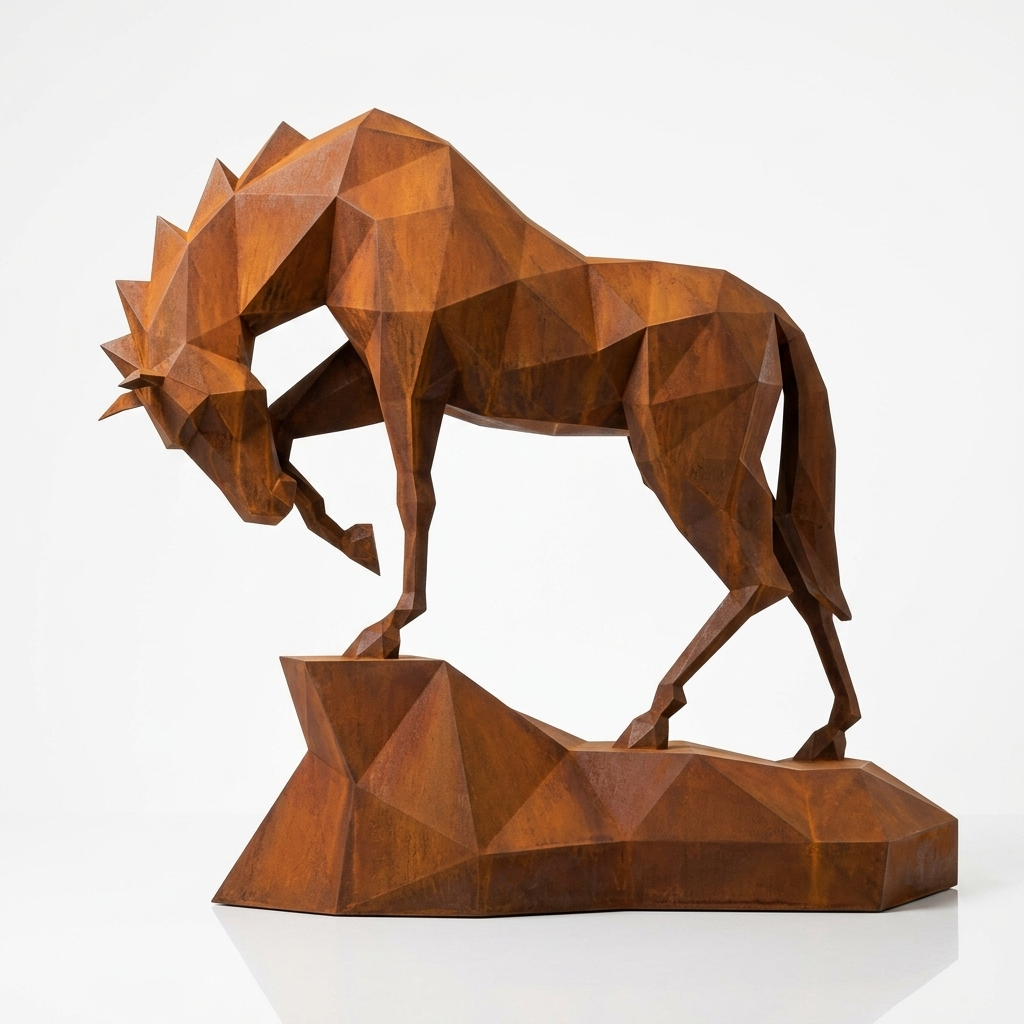 Grande Sculpture cheval Polygone