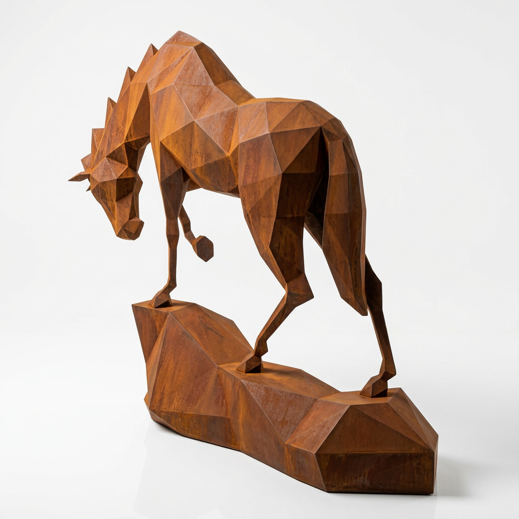 Grande Sculpture cheval Polygone