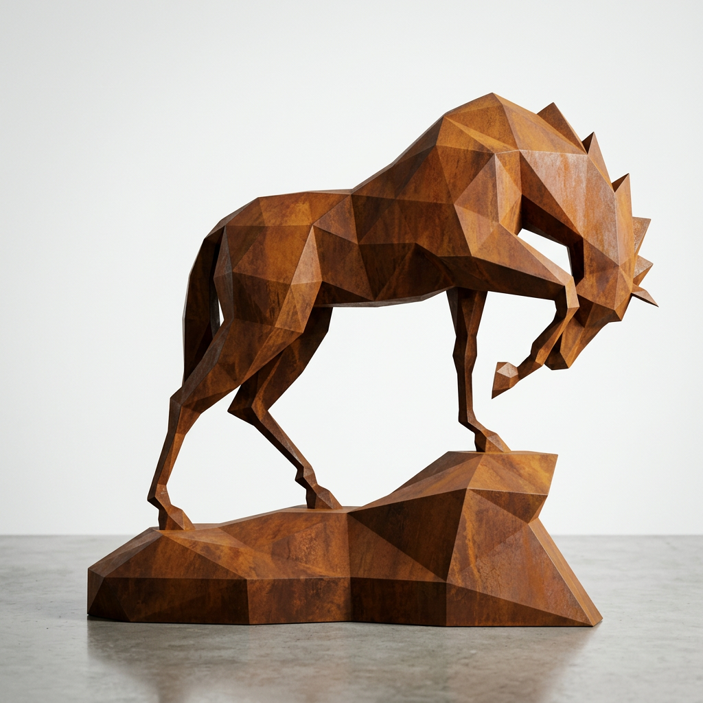 Grande Sculpture cheval Polygone