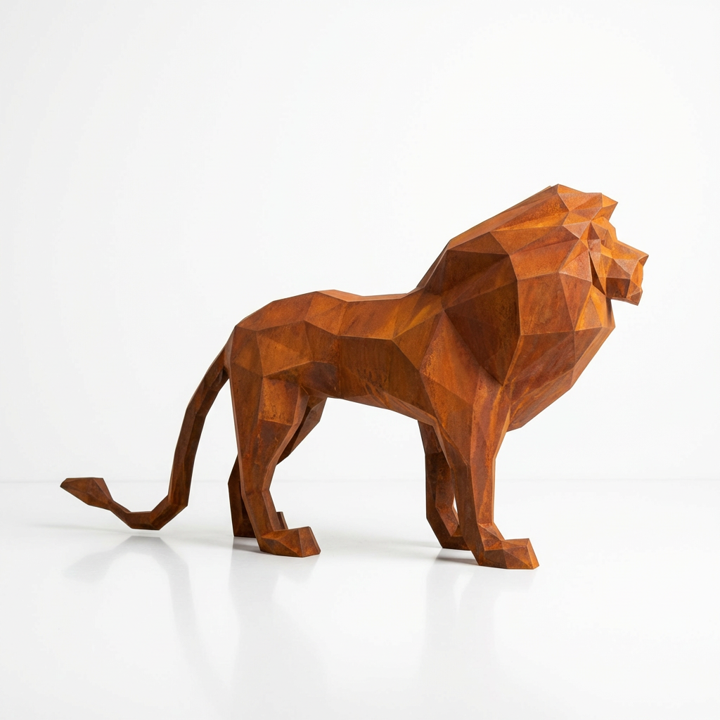 Grande Sculpture de Lion Origami