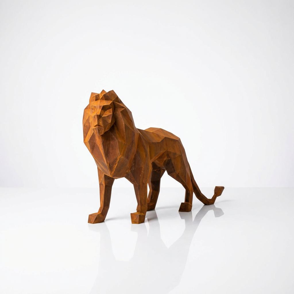 Grande Sculpture de Lion Origami