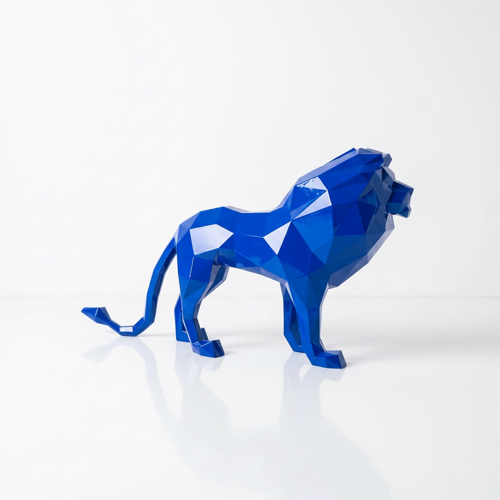 Grande Sculpture de Lion Origami