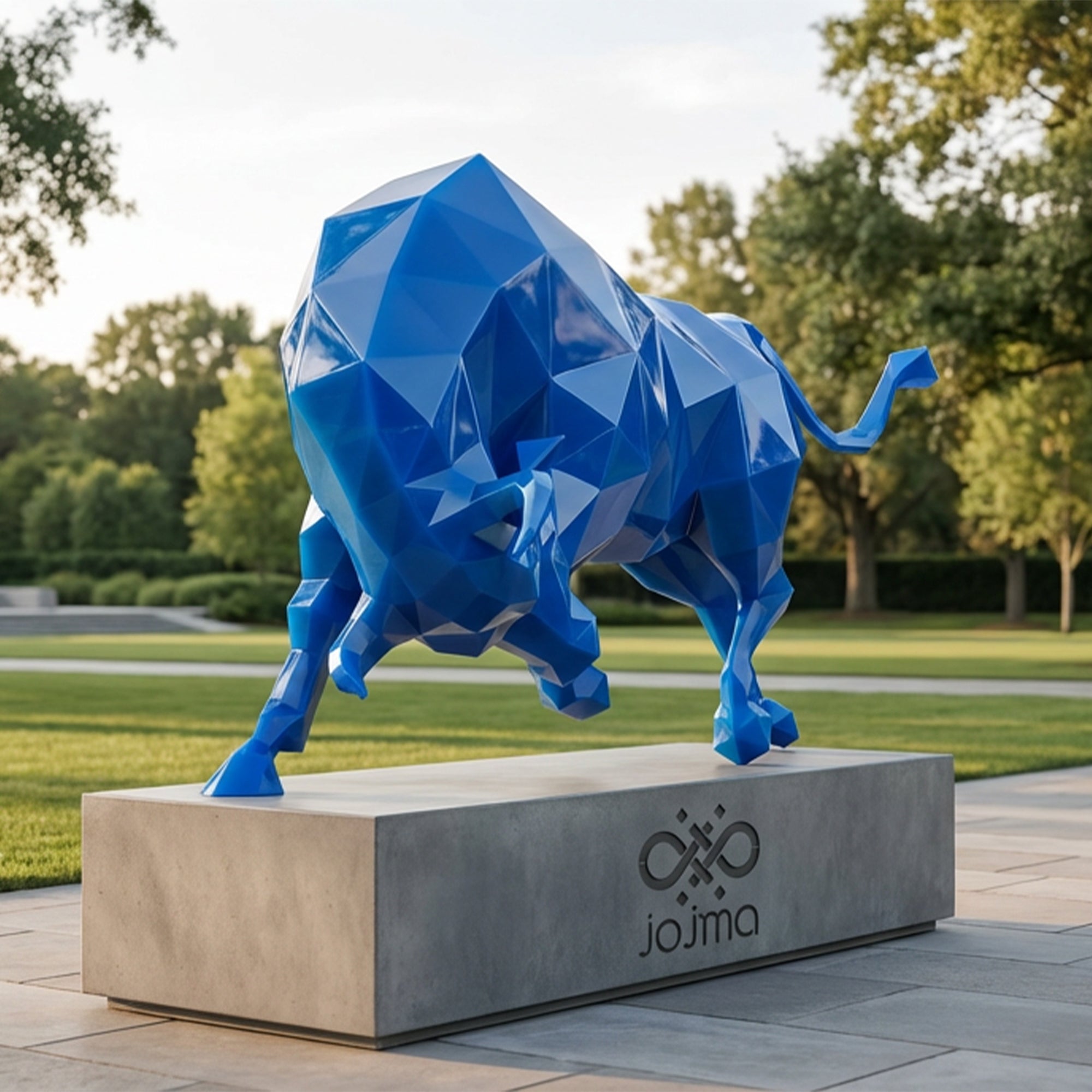 Grande Sculpture taureau Origami