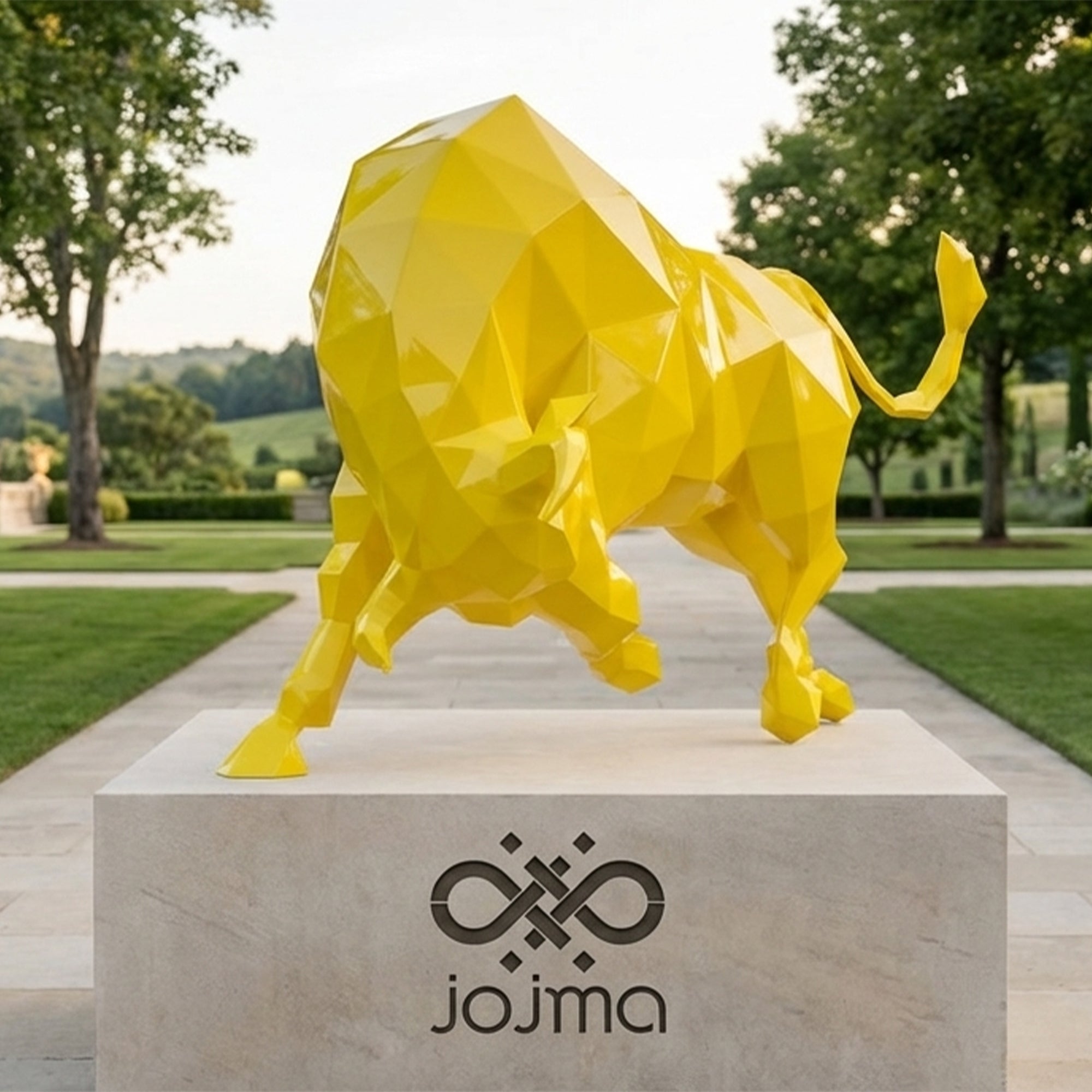 Grande Sculpture taureau Origami