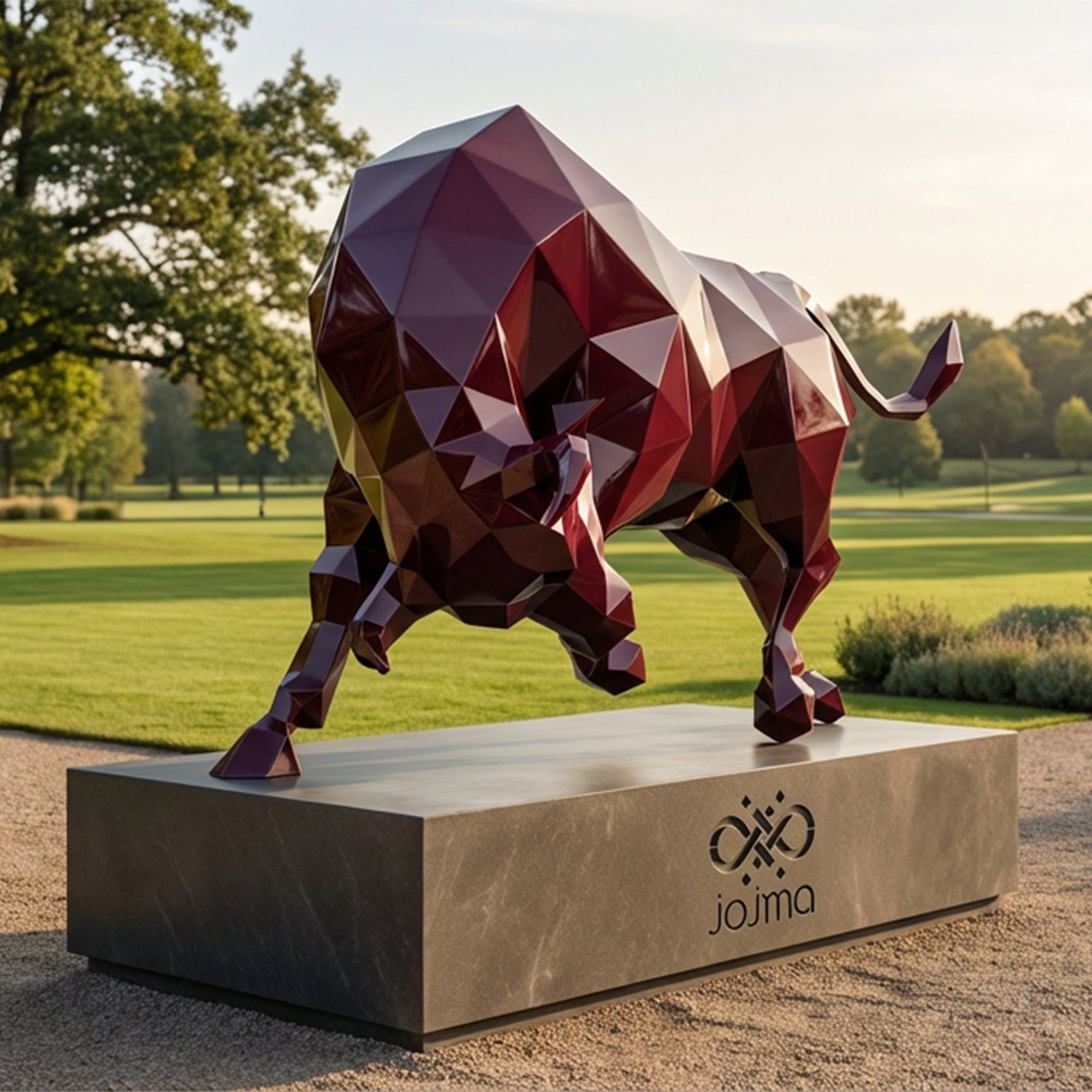 Grande Sculpture taureau Origami