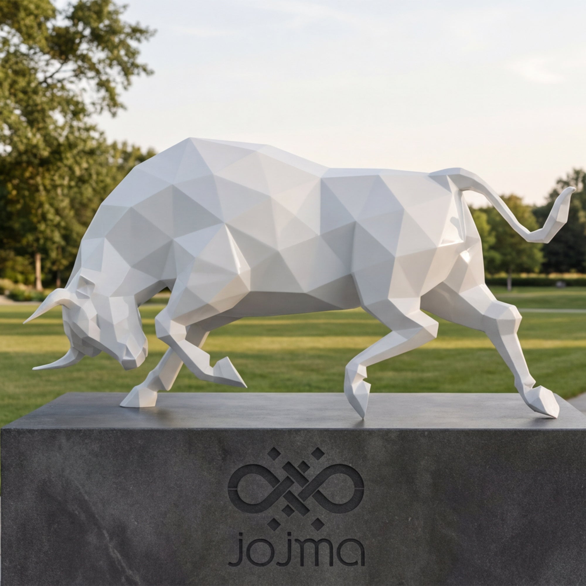 Grande Sculpture taureau Origami