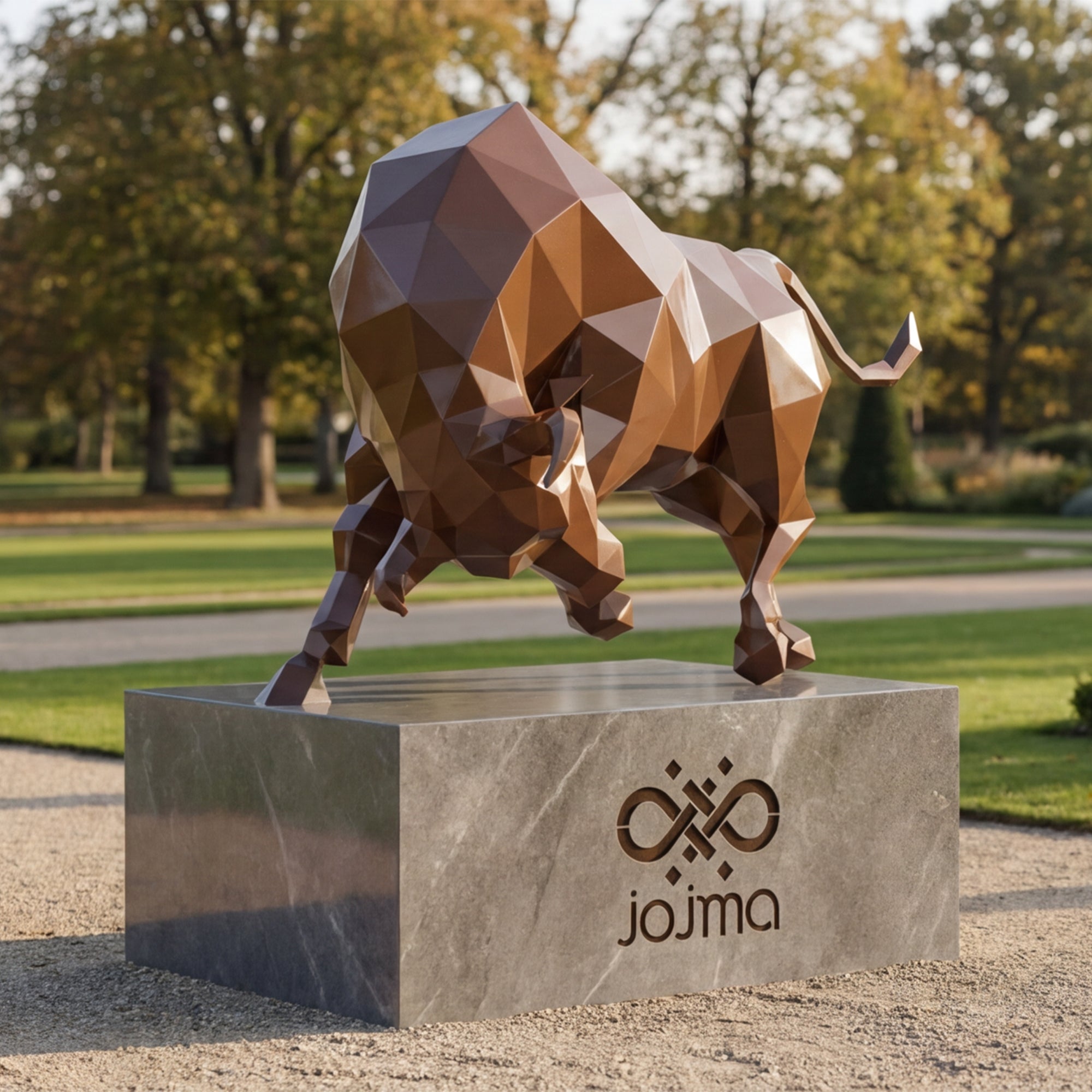 Grande Sculpture taureau Origami