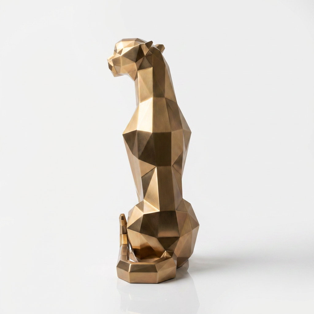 Grande Statue panthère en origami
