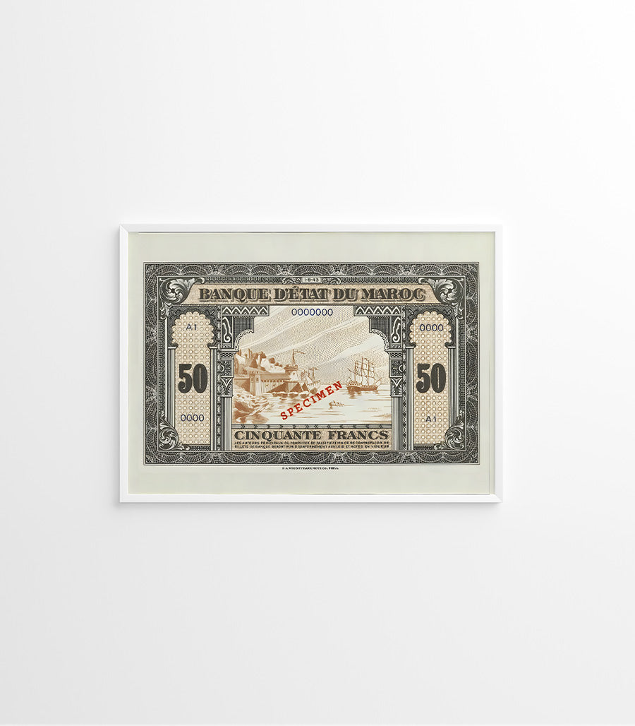 Tableau décoratif Spécimen de Cinquante Francs