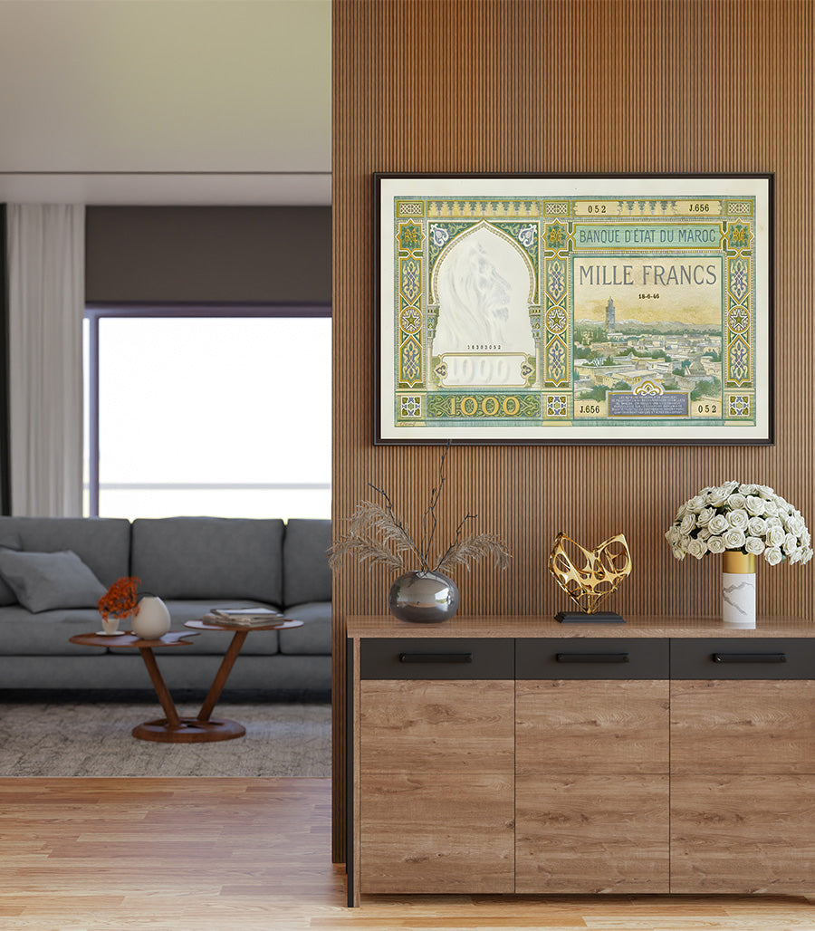 Tableau décoratif Mille Francs Marocains