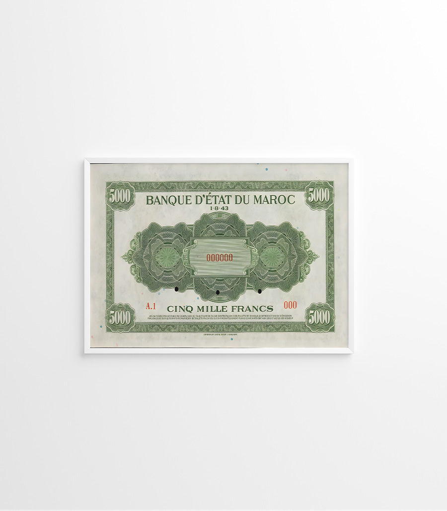 Tableau décoratif Mille Francs Marocains