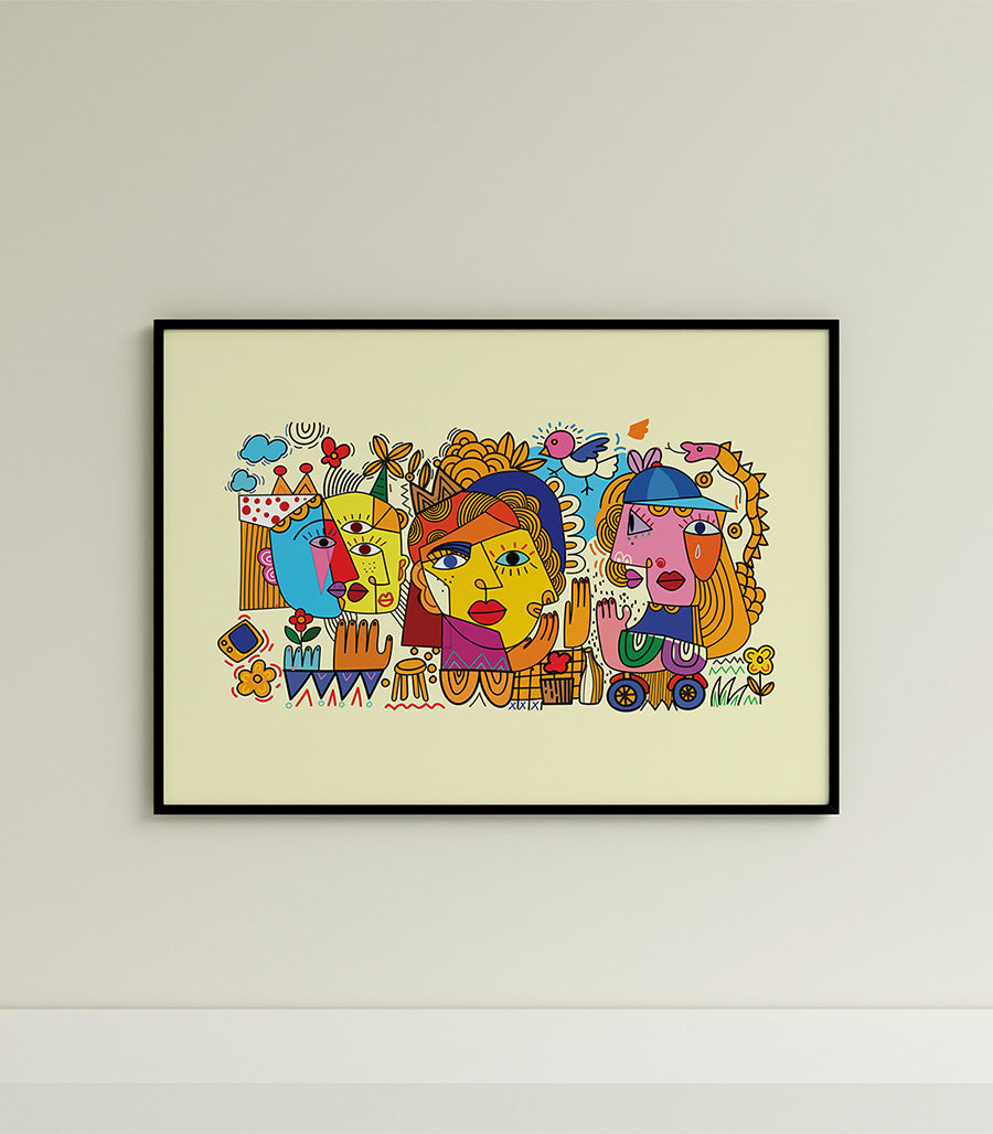 Tableau décoratif modernité cubiste éclatante