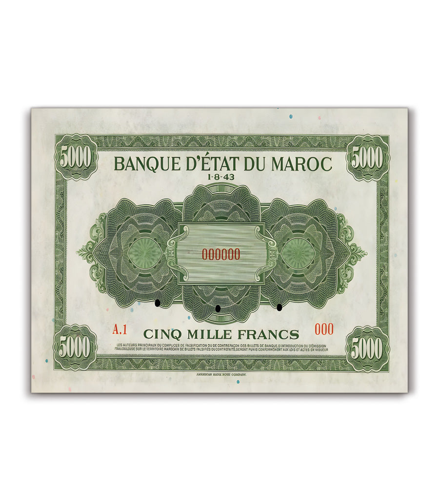 Tableau décoratif Mille Francs Marocains