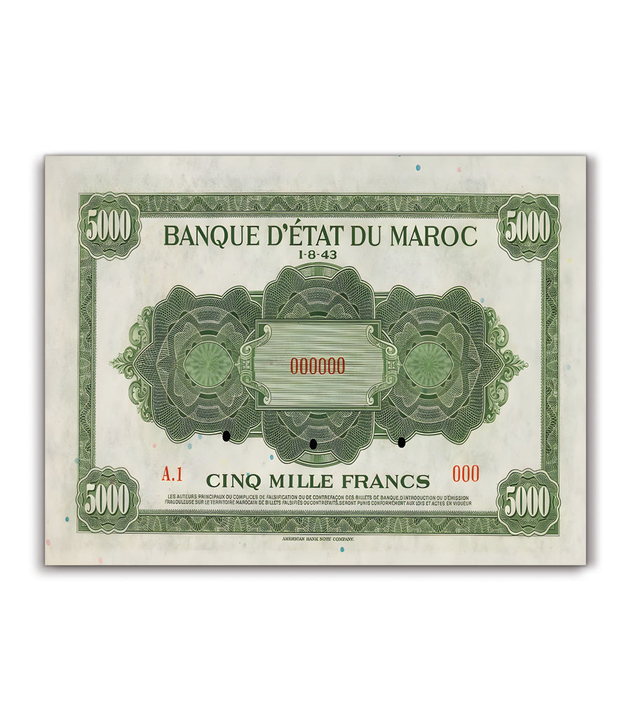 Tableau décoratif Mille Francs Marocains