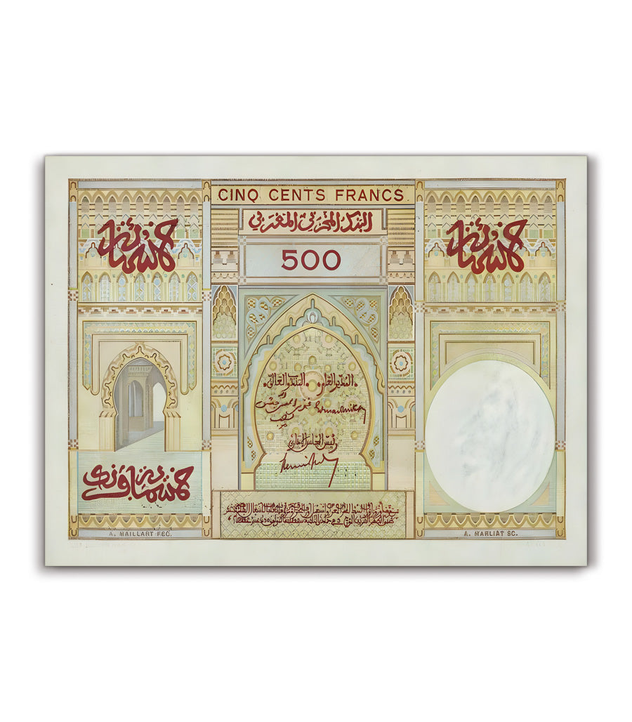 Tableau décoratif Cinq Cents Francs